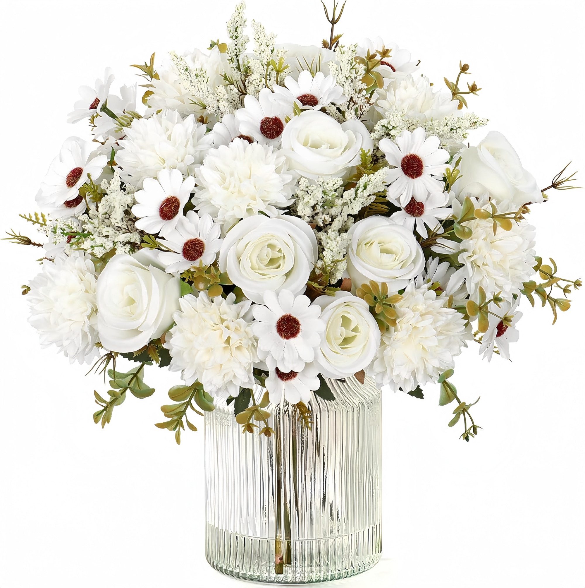 Kunstblumenstrauß Künstliche Rosenblumen 2er-Set – Seidenblumenstrauß für Dekoration, FOUORTUNATE-BEE, Perfekt für Hochzeit, Party oder Heimdekoration in Rosa
