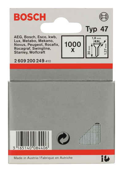 BOSCH Tackerklammer, Typ 47 Tackernagel - 1,27 x 30 x 1,8 mm - 1000er-Pack
