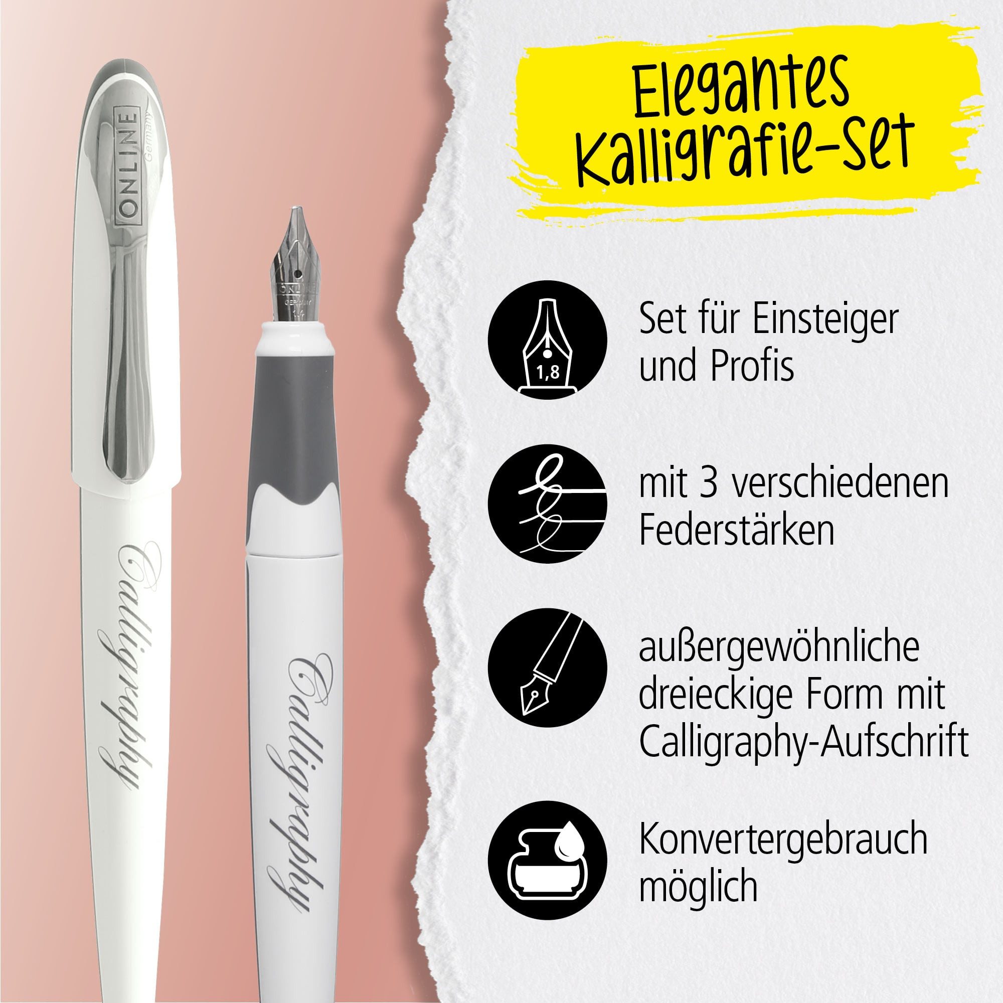 Online Pen Kalligraphie-Stift Air Kalligrafie Set, Schönschreibfüller mit verschiedenen Federstärken