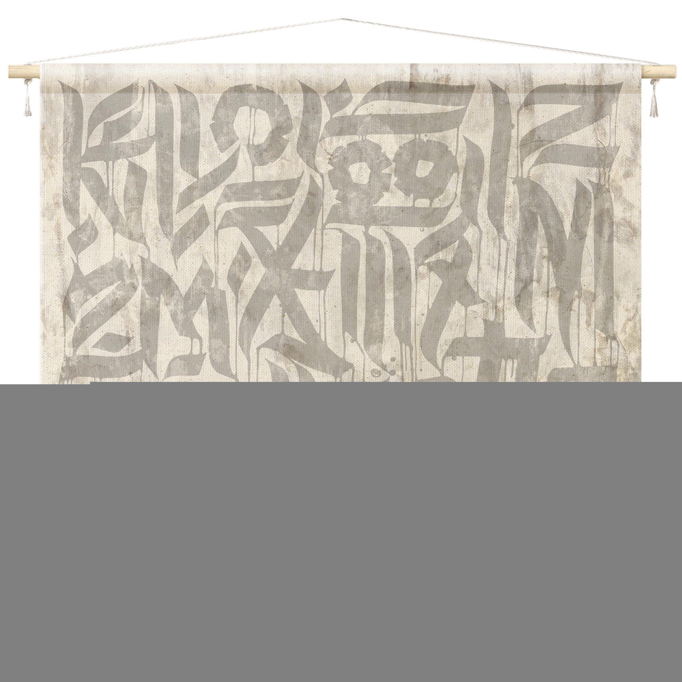 Bilderdepot24 Wandteppich modern Graffiti Shabby Sprüche Street Art grau, quadratisch, Höhe: 2.6 mm, großes Wandbild aus Natur-Baumwolle Wandbehang Stoffbild Tuch Wollseil