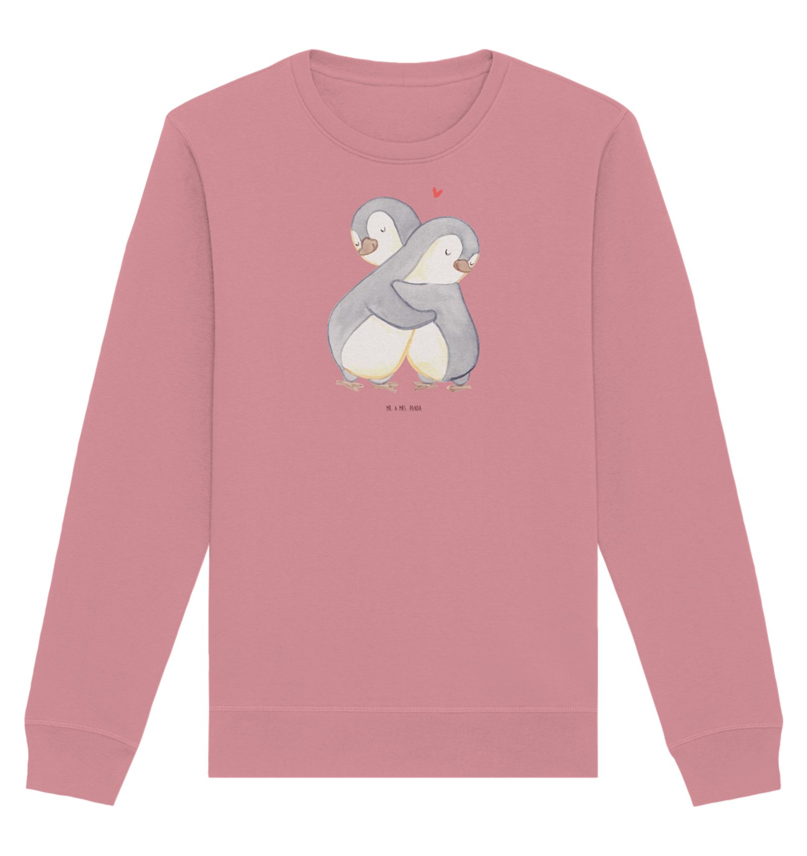 Longpullover Pinguine Kuscheln Größe M - Canyon Pink - Geschenk, Liebe, Valentinst