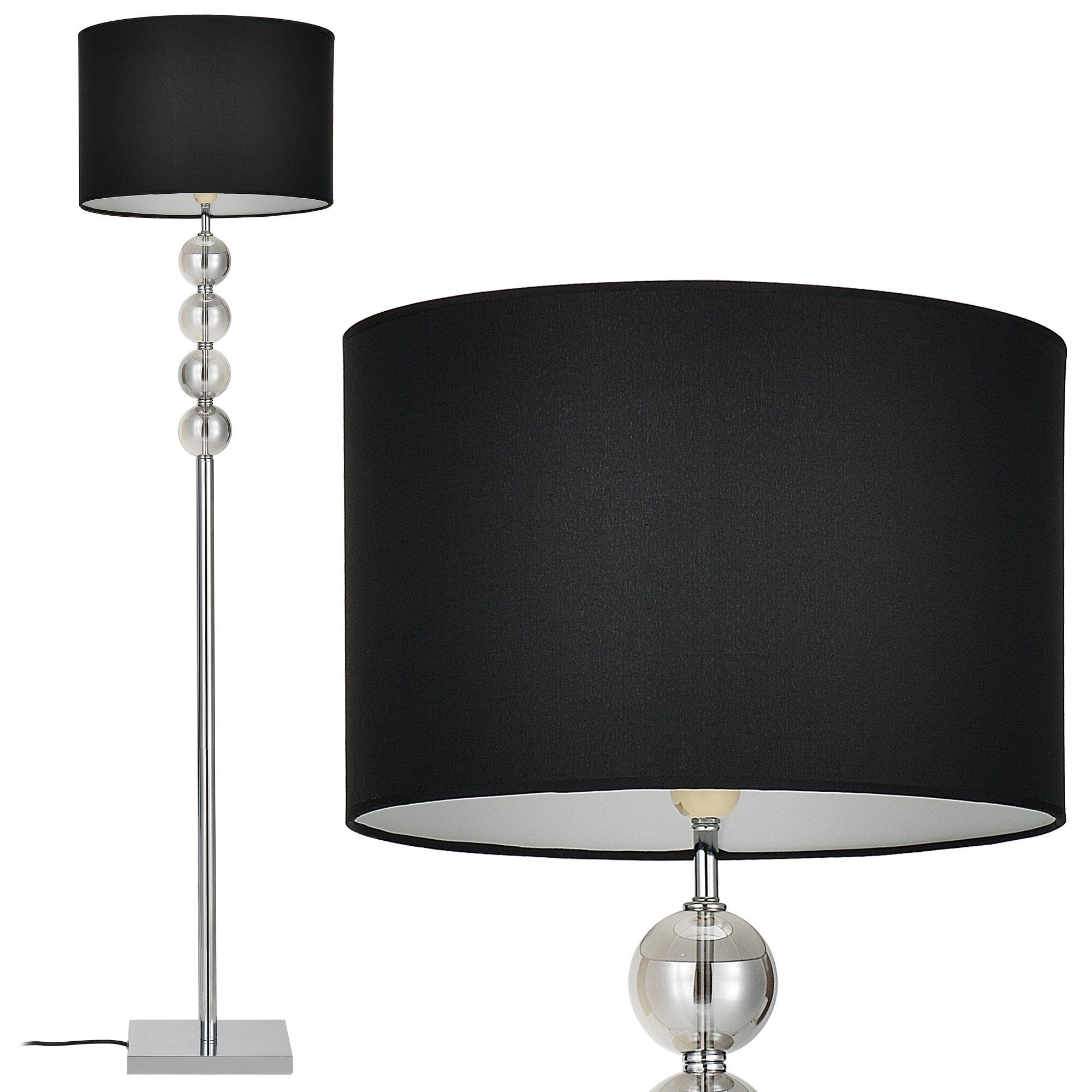 lux.pro Stehlampe, ohne Leuchtmittel, »Spheridern« - 158cm - Schwarz - 1xE2 günstig online kaufen