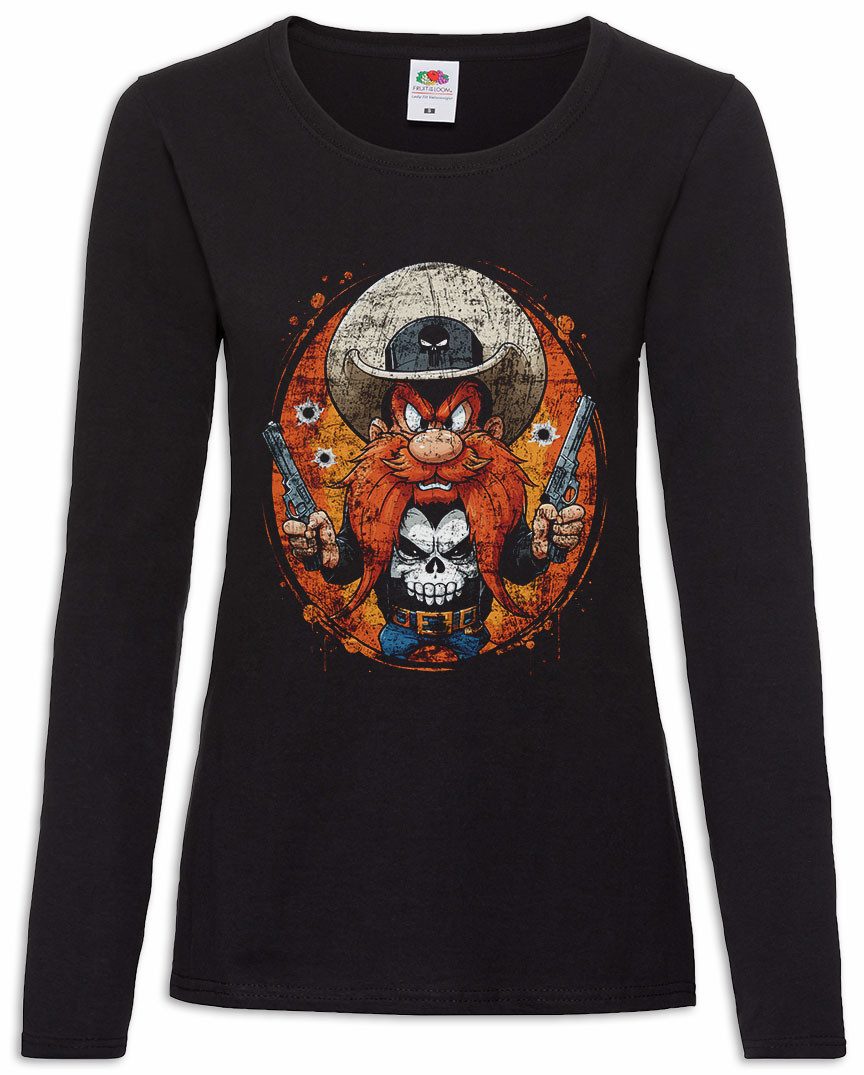 Langarmshirt Vigilante Damen Langarmshirt Skull Logo Toon Cartoon Comic Yosemite