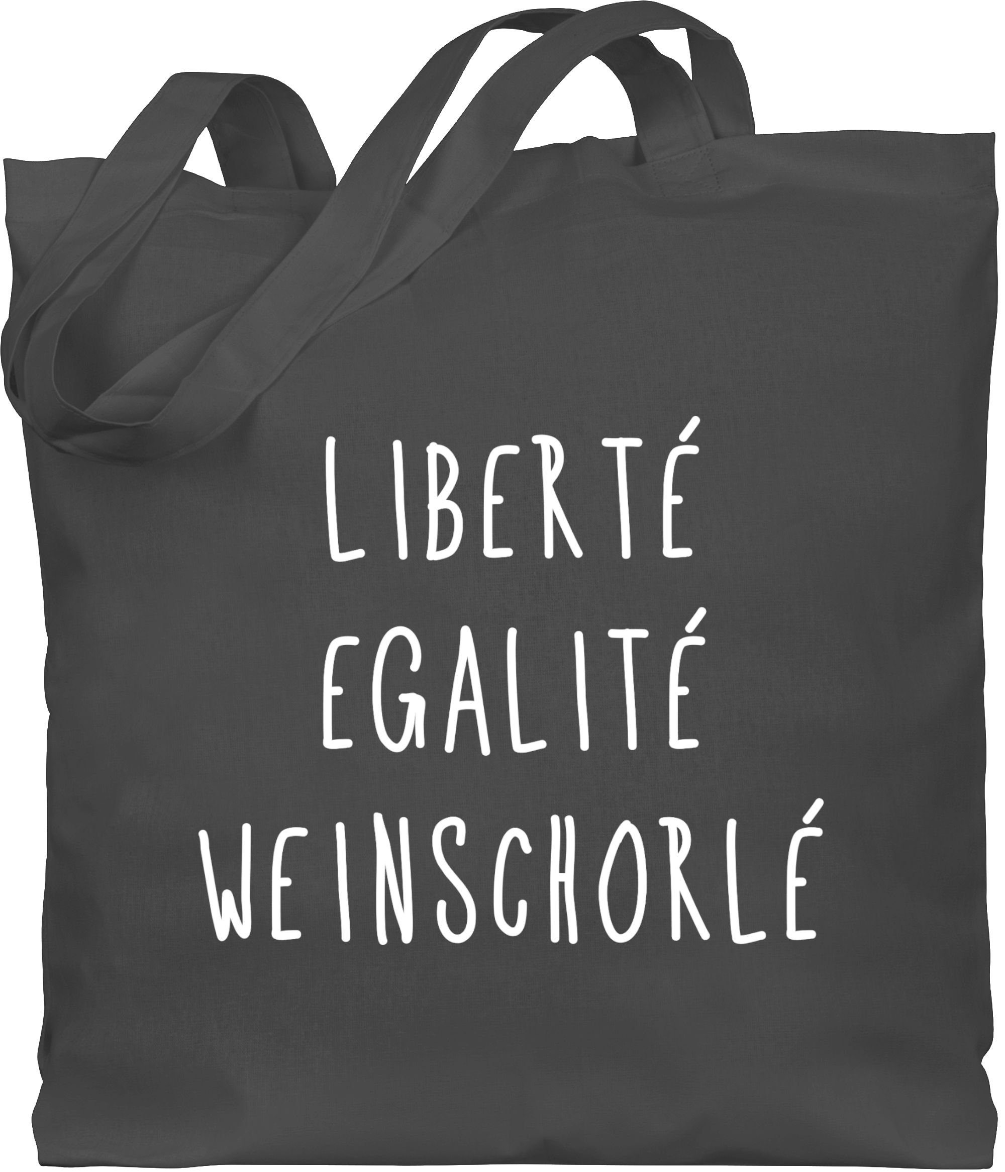 Shirtracer Umhängetasche Liberte Egalite Weinschorle, Sprüche Statement mit Spruch 3 Dunkelgrau