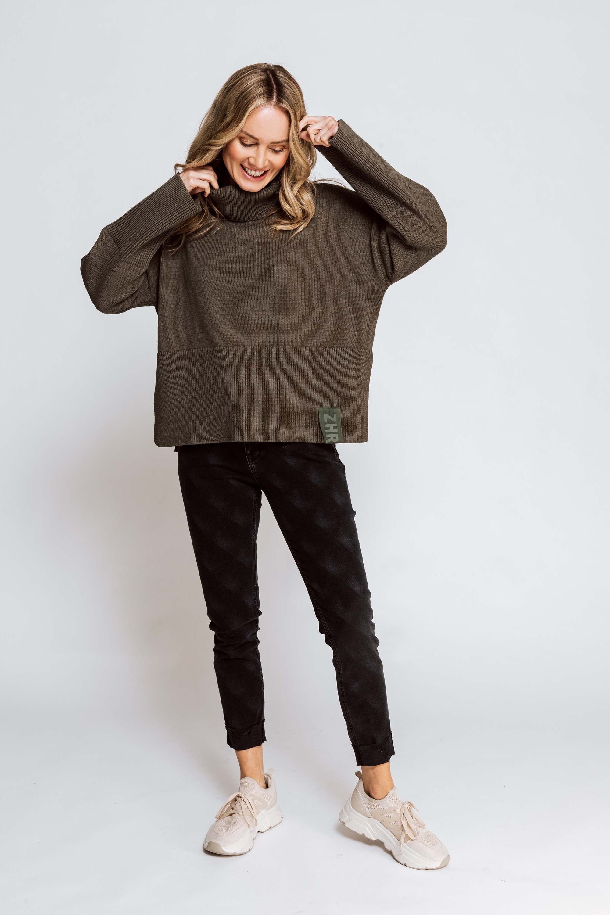 Zhrill Sweatshirt Rollkragen Pullover JULINA Green günstig online kaufen