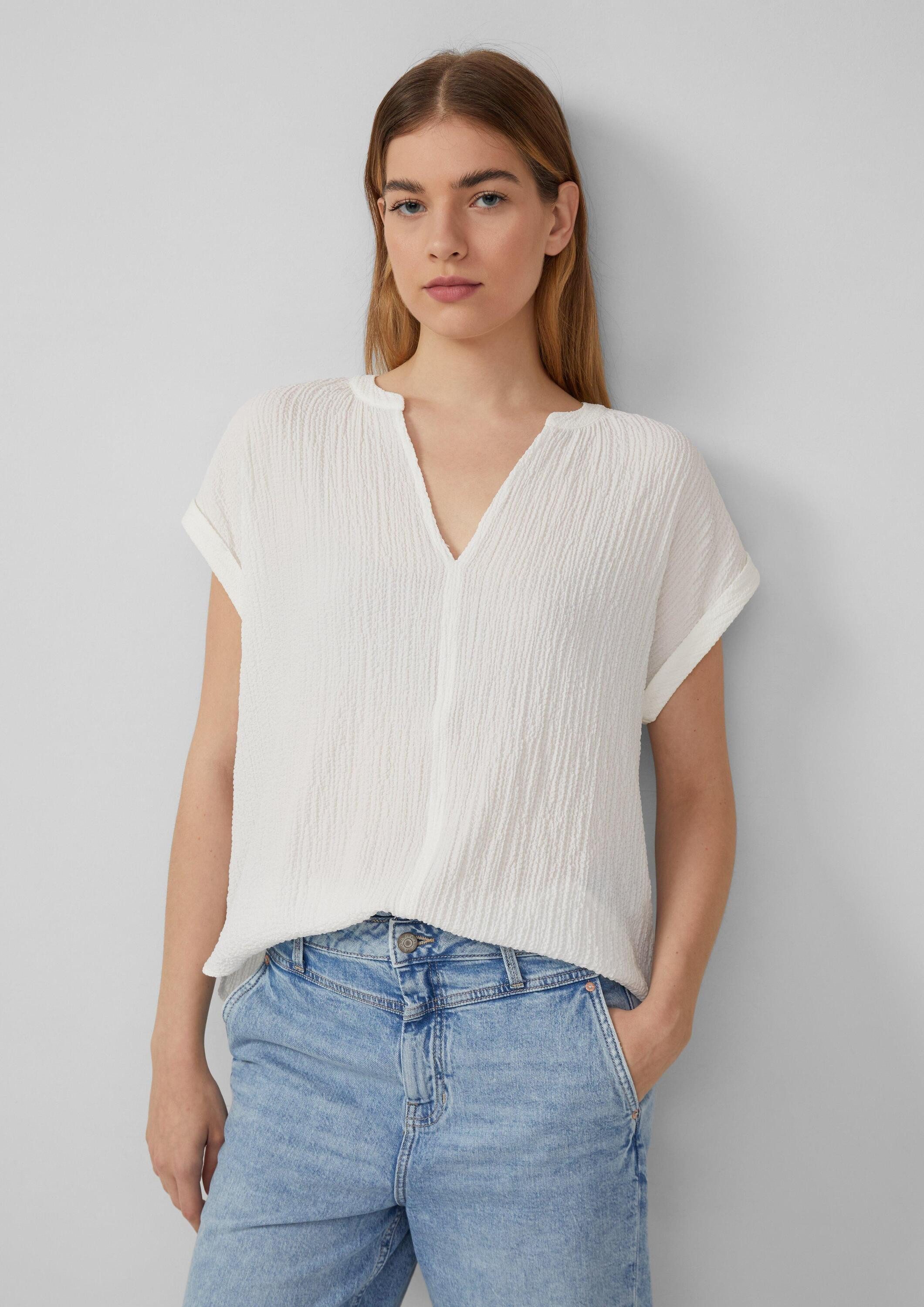 s.Oliver Blusentop Bluse Strukturierte Bluse aus Viskosemix günstig online kaufen