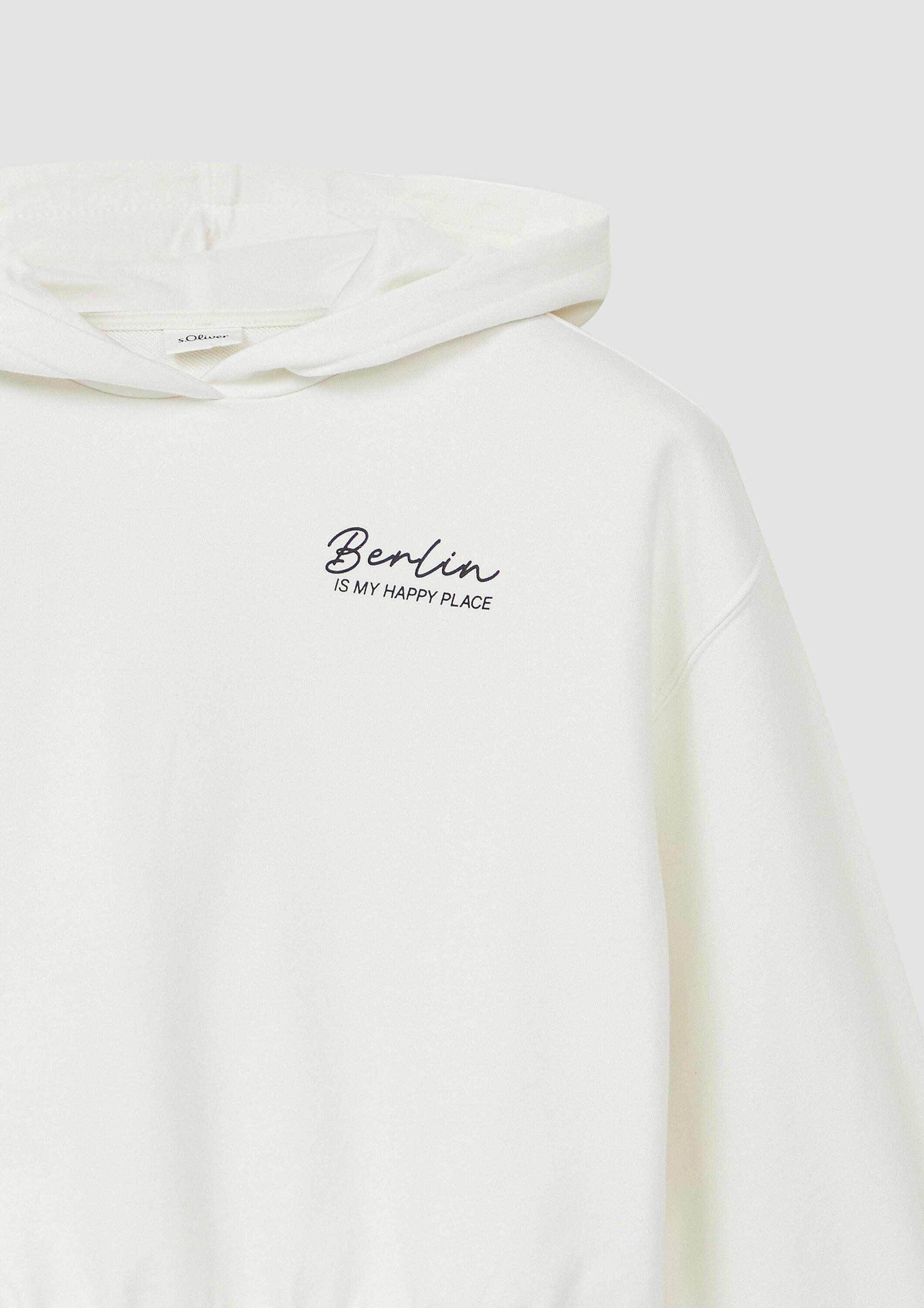s.Oliver Sweatshirt Sweatshirt Cropped Kapuzensweater im Oversize-Shape mit Rückenprint