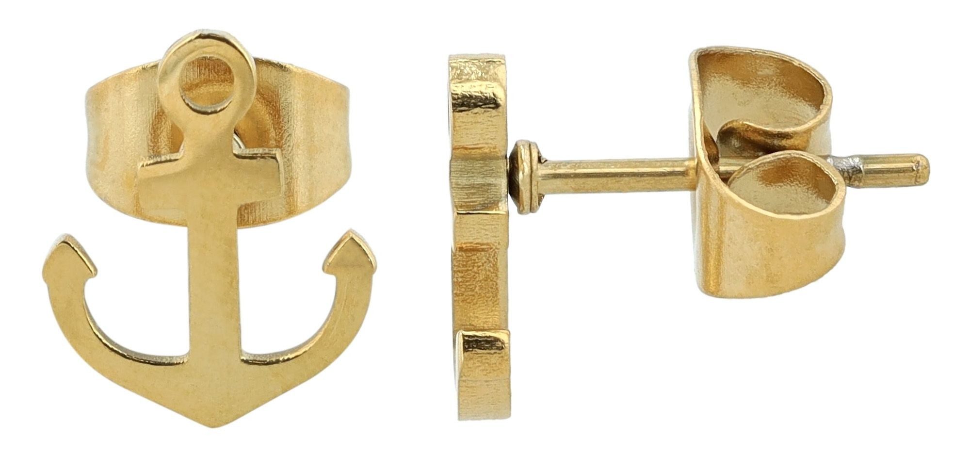 AKZENT Ohrring-Set Anker Ohrstecker aus Edelstahl Damen Herren Ohrringe