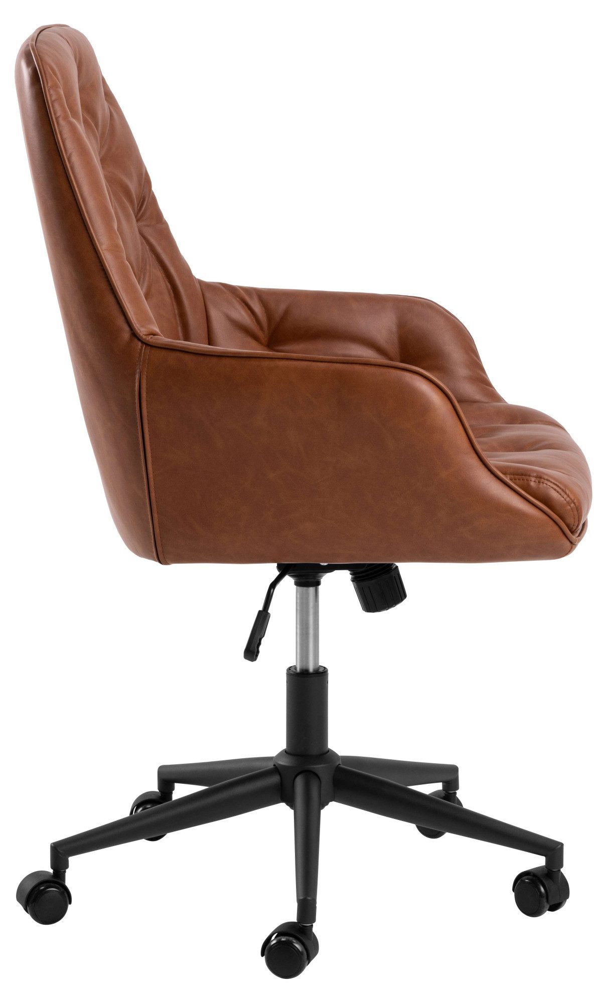 ACTONA GROUP Schreibtischstuhl Erik, Schreibtischstuhl, PU retro Cognac, 5 Stern Gestell matt schwarz – Bild 4 von 5