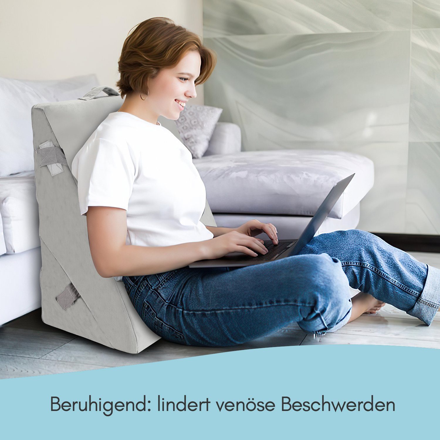 Bettizia Keilkissen 3X Lesekissen Bett Rückenkissen Lendenkissen für Bett  und Sofa