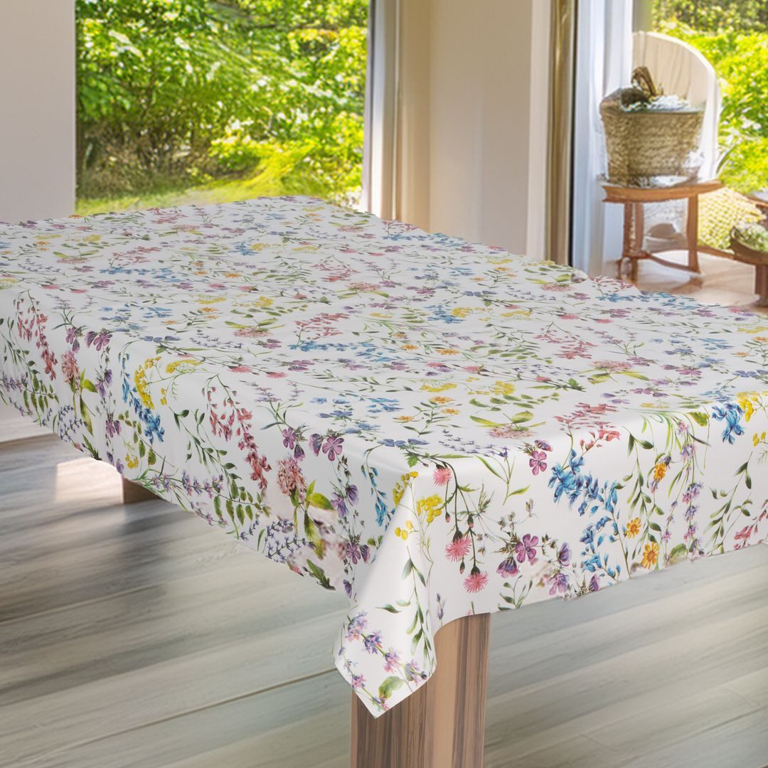laro Tischdecke Wachstuch-Tischdecke Gartentischdecke Blumen Mix günstig online kaufen