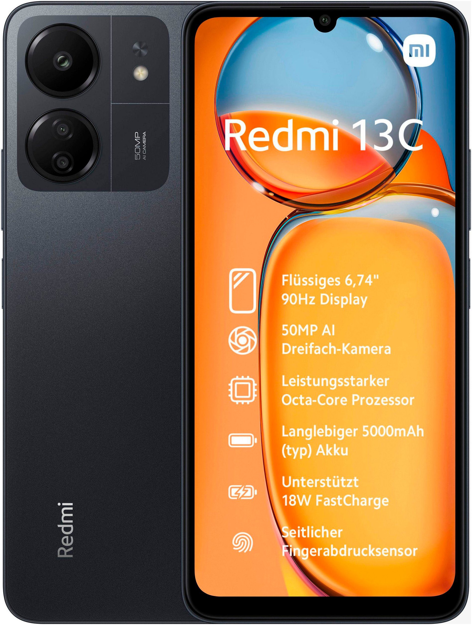 Xiaomi Redmi 13C 128GB Smartphone (17,1 cm/6,74 Zoll, 128 GB Speicherplatz, 50 MP Kamera)