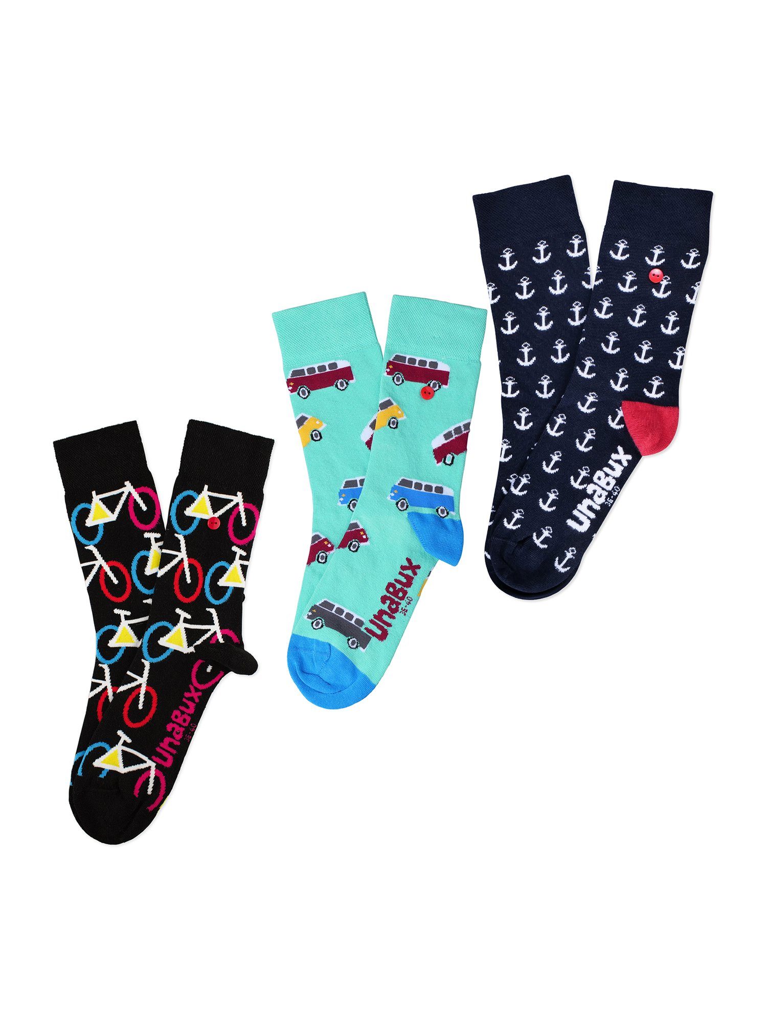 UnaBux Freizeitsocken Mix (3-Paar) günstig online kaufen