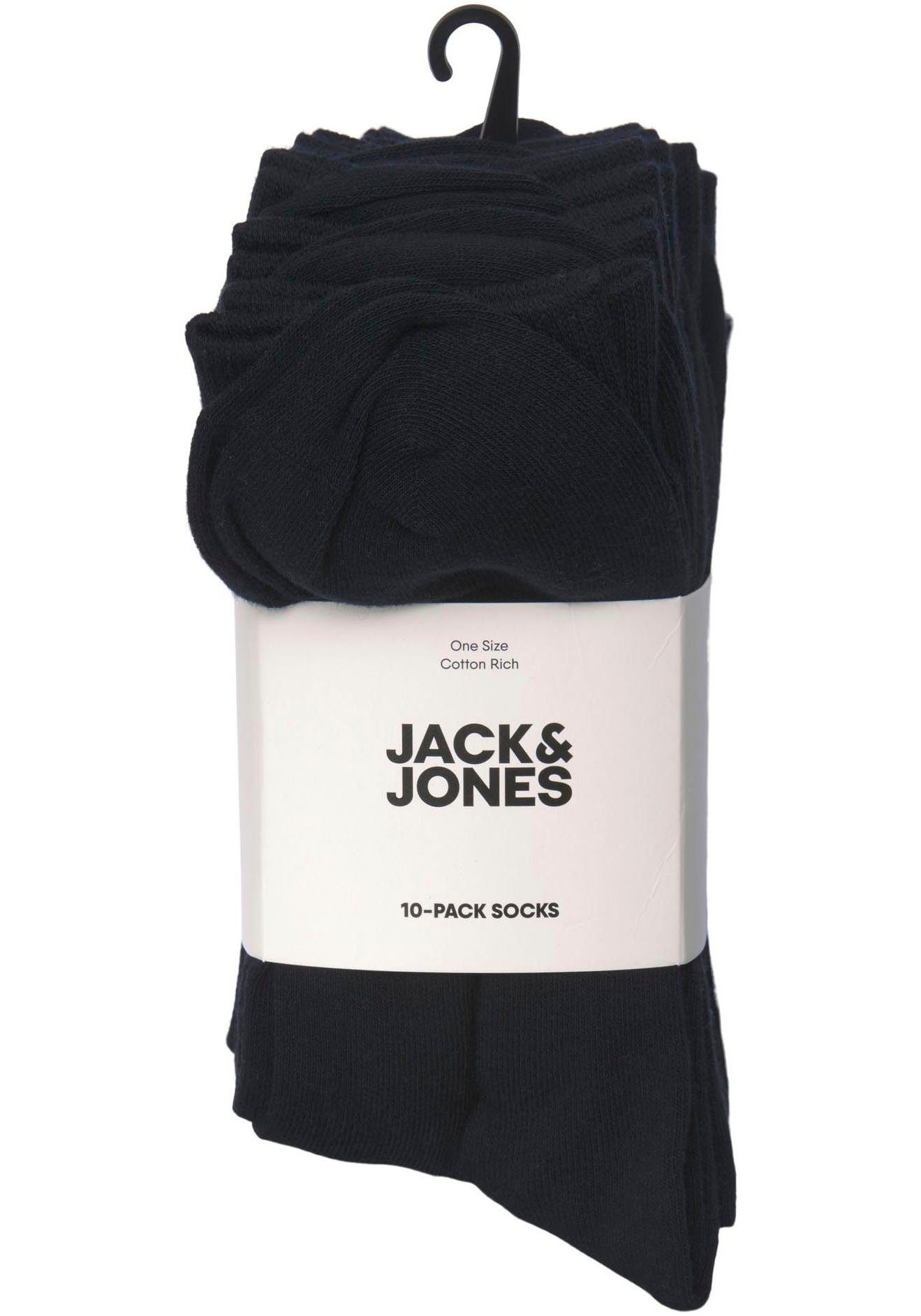 Jones 10 NOOS & SOCK PACK JACJENS Black 10-Paar) Jack Basicsocken (Packung,