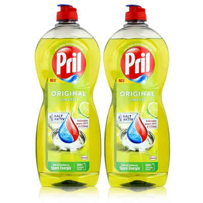 PRIL Pril Spülmittel Original Limette 675ml - Hohe Fettlösekraft (2er Pack) Geschirrspülmittel