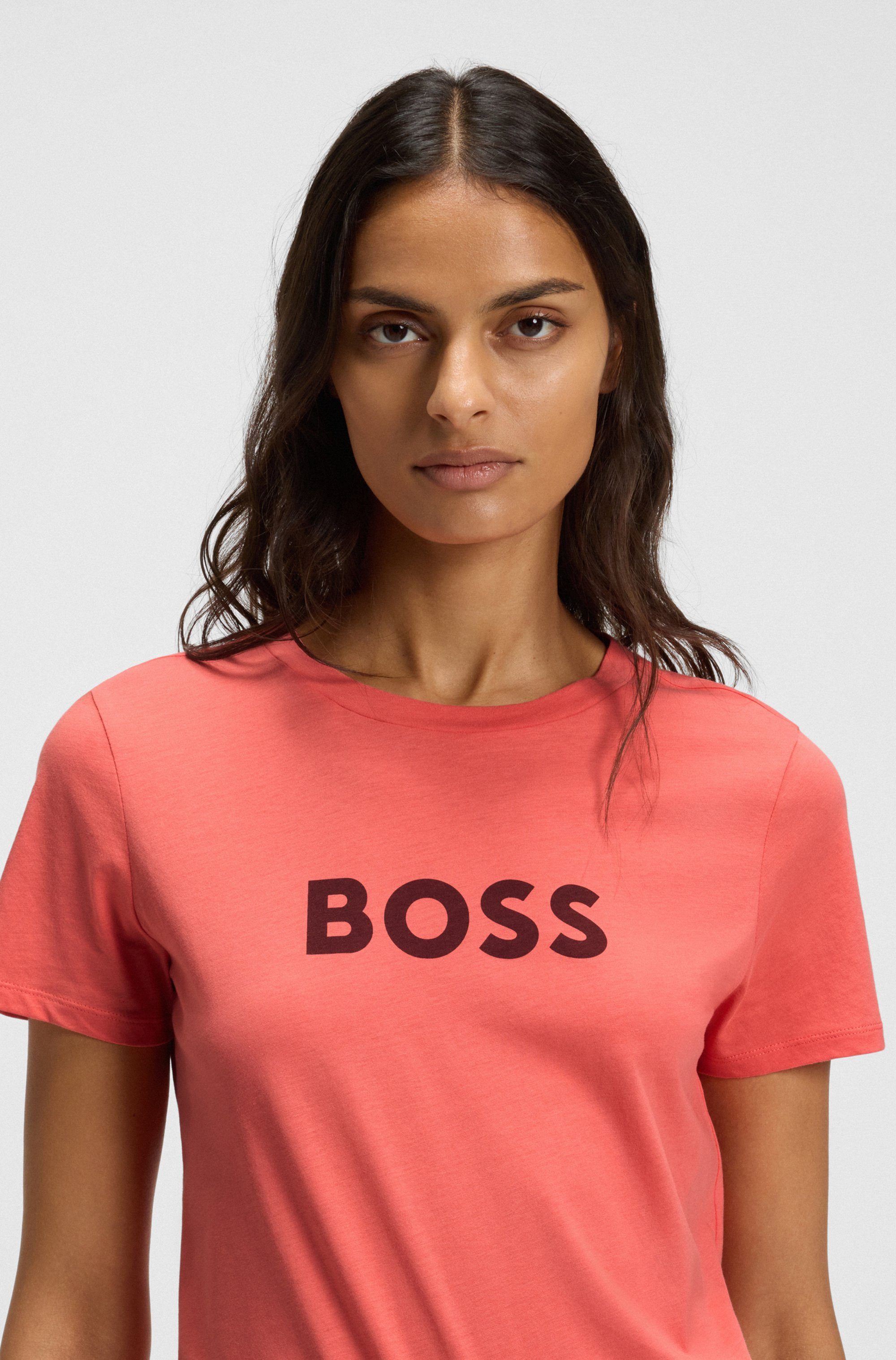 BOSS ORANGE T-Shirt Elogo Premium Damenmode mit BOSS-Schriftzug günstig online kaufen