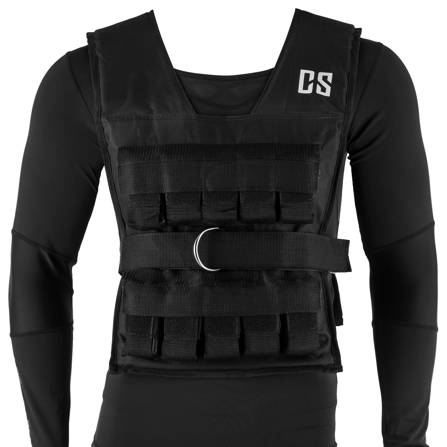 20 Weighted mit kg Gewichtsweste Vest Capital Metallgewichte Gewichtsjacke Monstervest Gewichtsweste Gewichten Vest Sports Trainingsweste Weight schwarz, (31-tlg),