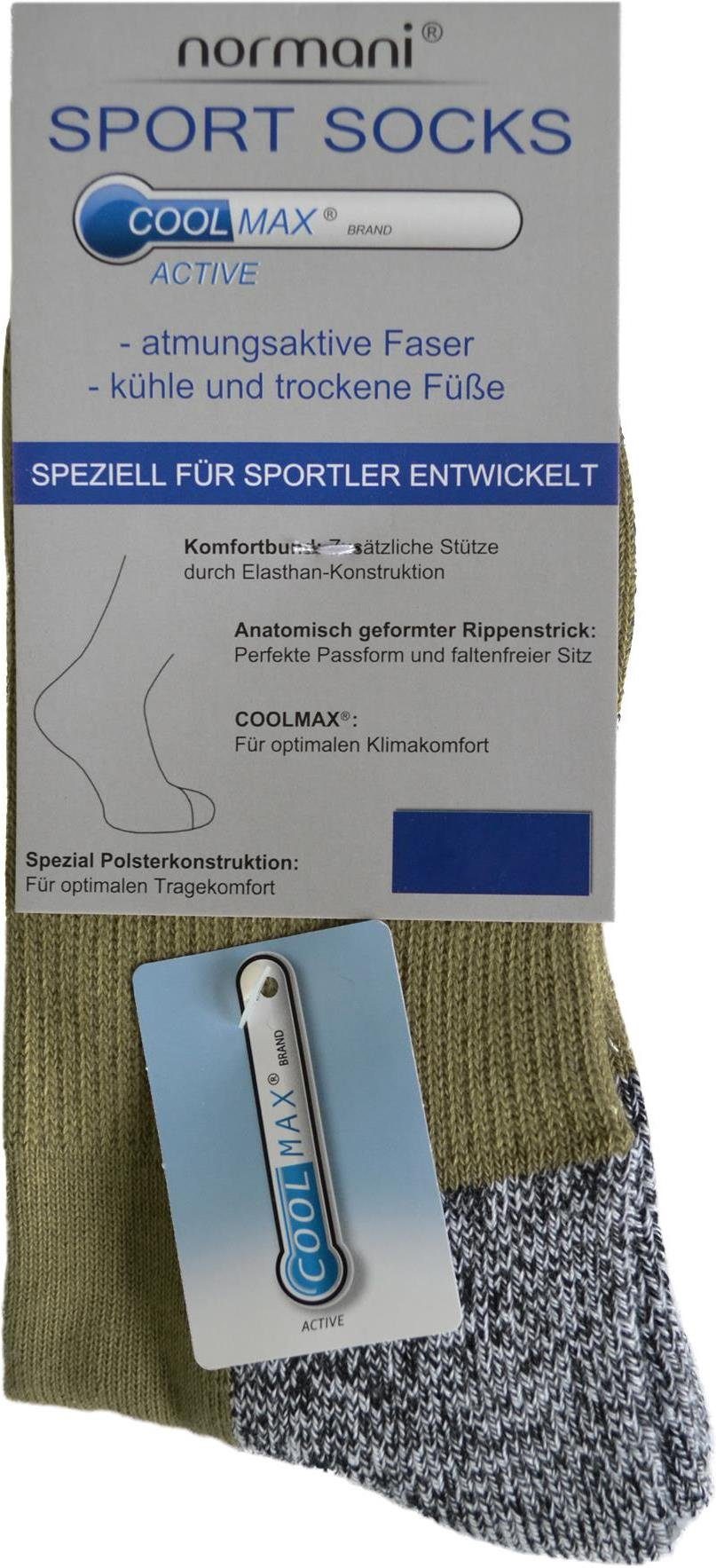 normani Wandersocken 2 Paar Coolmax Trekking-Funktionssocken (Set, 2 Paar) spezielle Polsterung im Fersen- und Ballenbereich