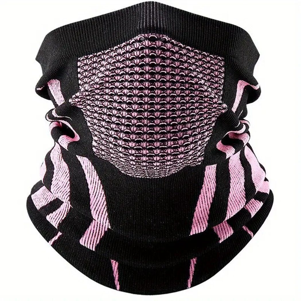 TUABUR Modeschal Winter warme Turban-Maske, Radfahren, Ski-Schal, atmungsaktive Maske pink