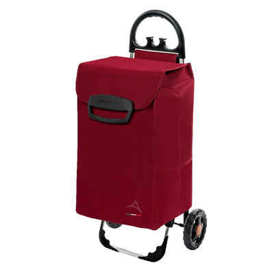 linovum Einkaufstrolley Einkaufstrolley HIMY XL bordeaux rot Einkaufswagen 78L Fassung & Seitentaschen