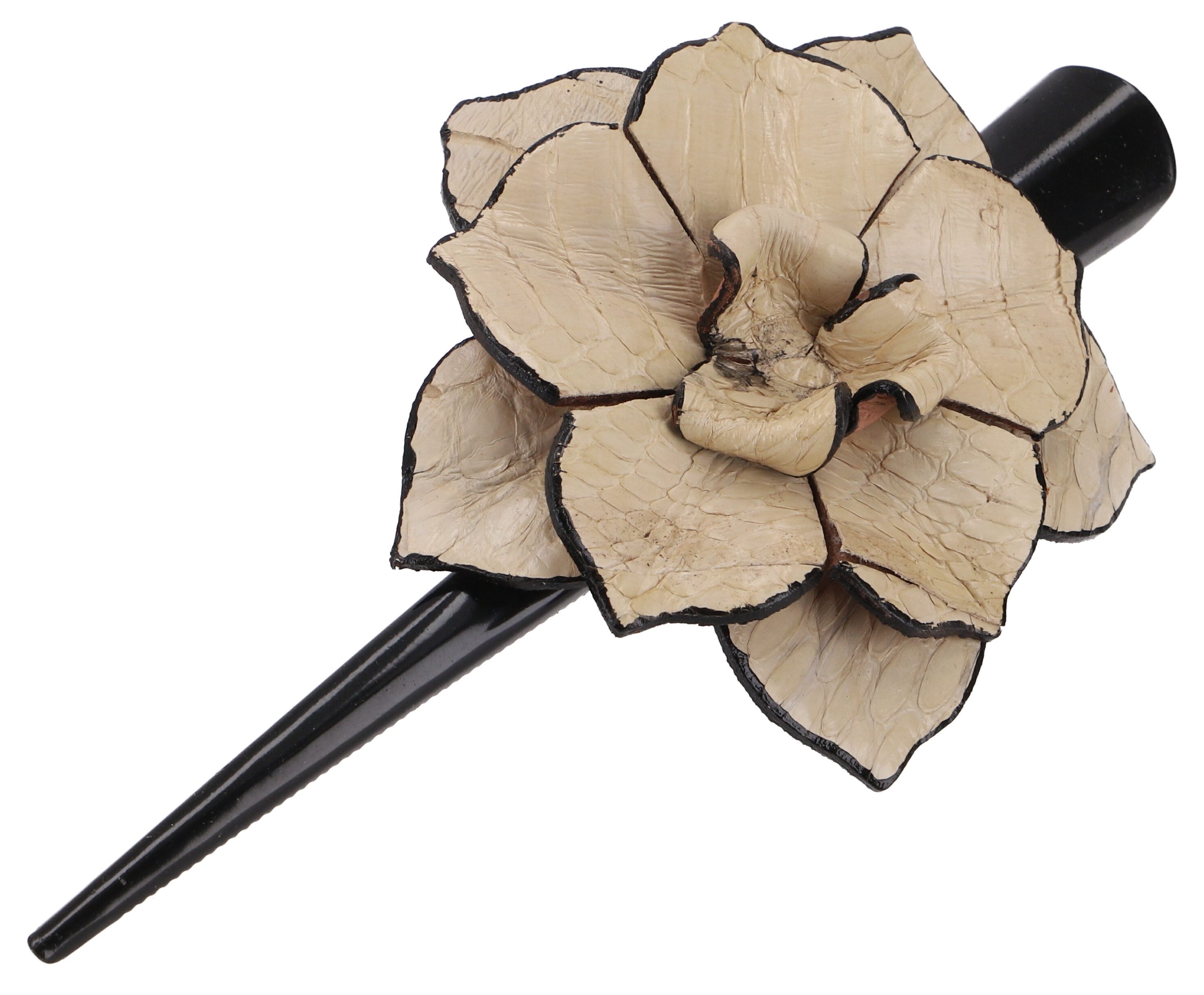 Guru-Shop Haarspange Boho Haarspange mit Lederblüte, Boho..