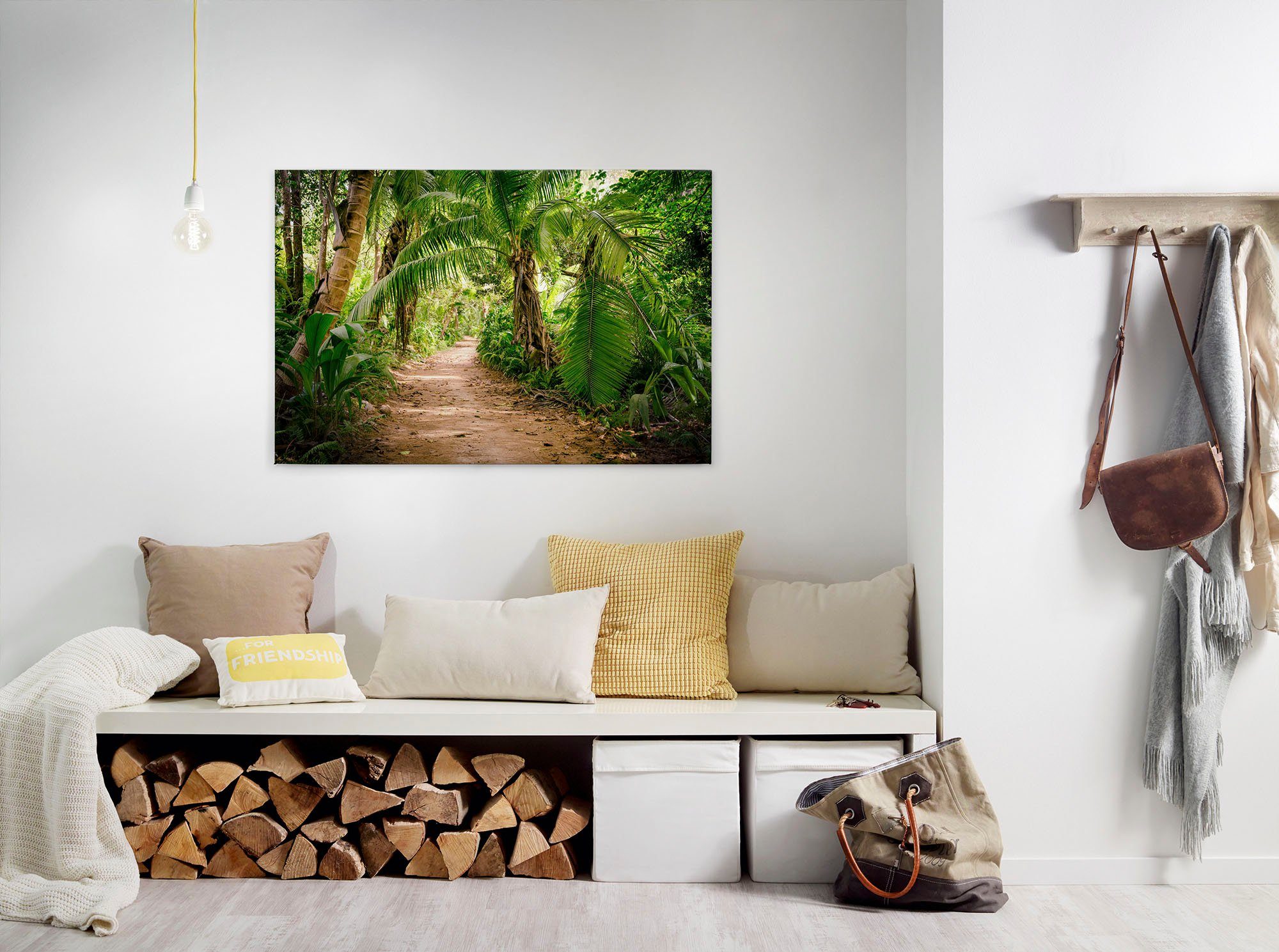 A.S. Création Leinwandbild Palm Walk, (1 St), Palmen Wald Keilrahmen Natur