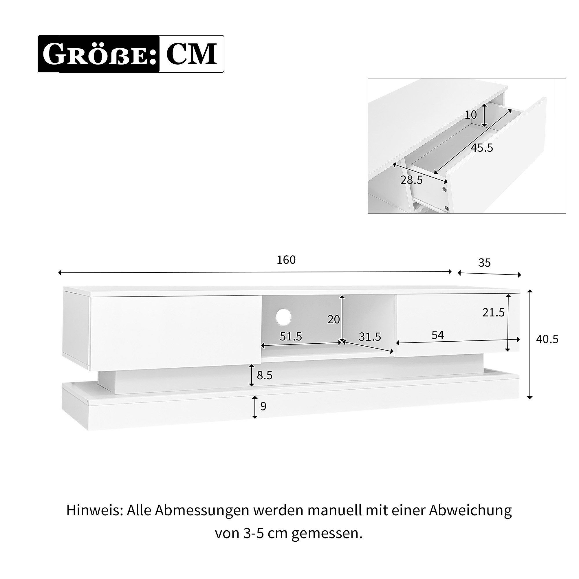 Celya TV-Schrank Hochglanz-TV-Ständer mit LED-Beleuchtung, 2 günstig online kaufen