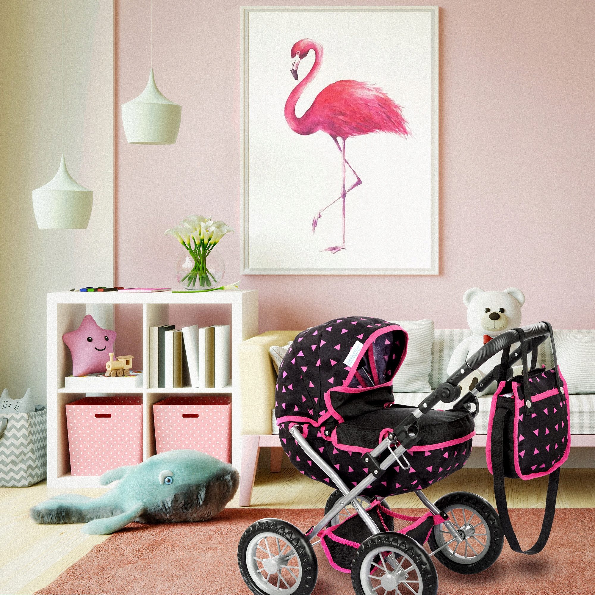 kinderplay Puppenwagen Puppenwagen mit Tasche – verstellbar – Spielspaß ab günstig online kaufen