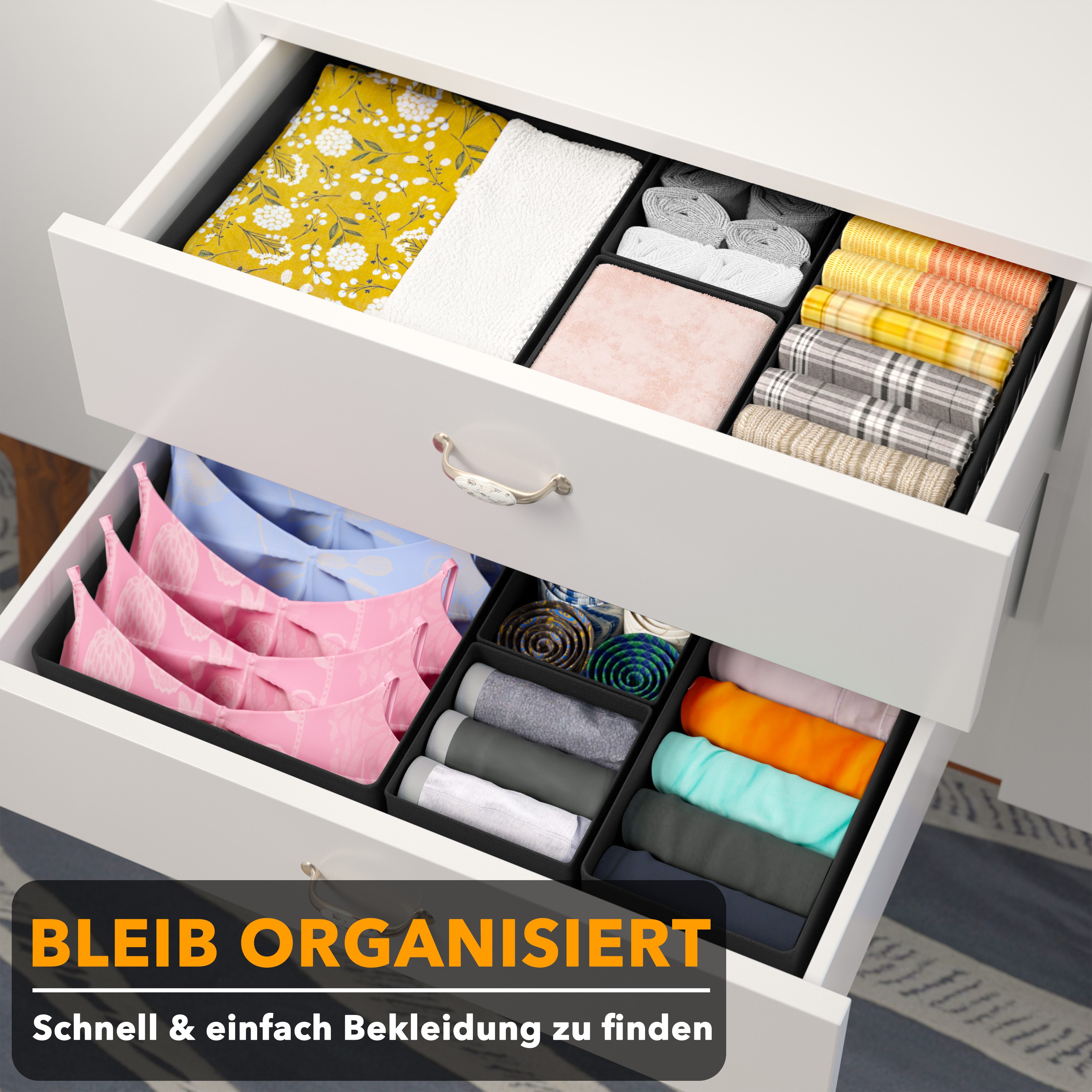 SpaceAid Auflagenbox 12 er Schubladen Organizer (Unterwäsche Organizer), Faltbare Aufbewahrungsbox Stoff – Bild 3 von 5