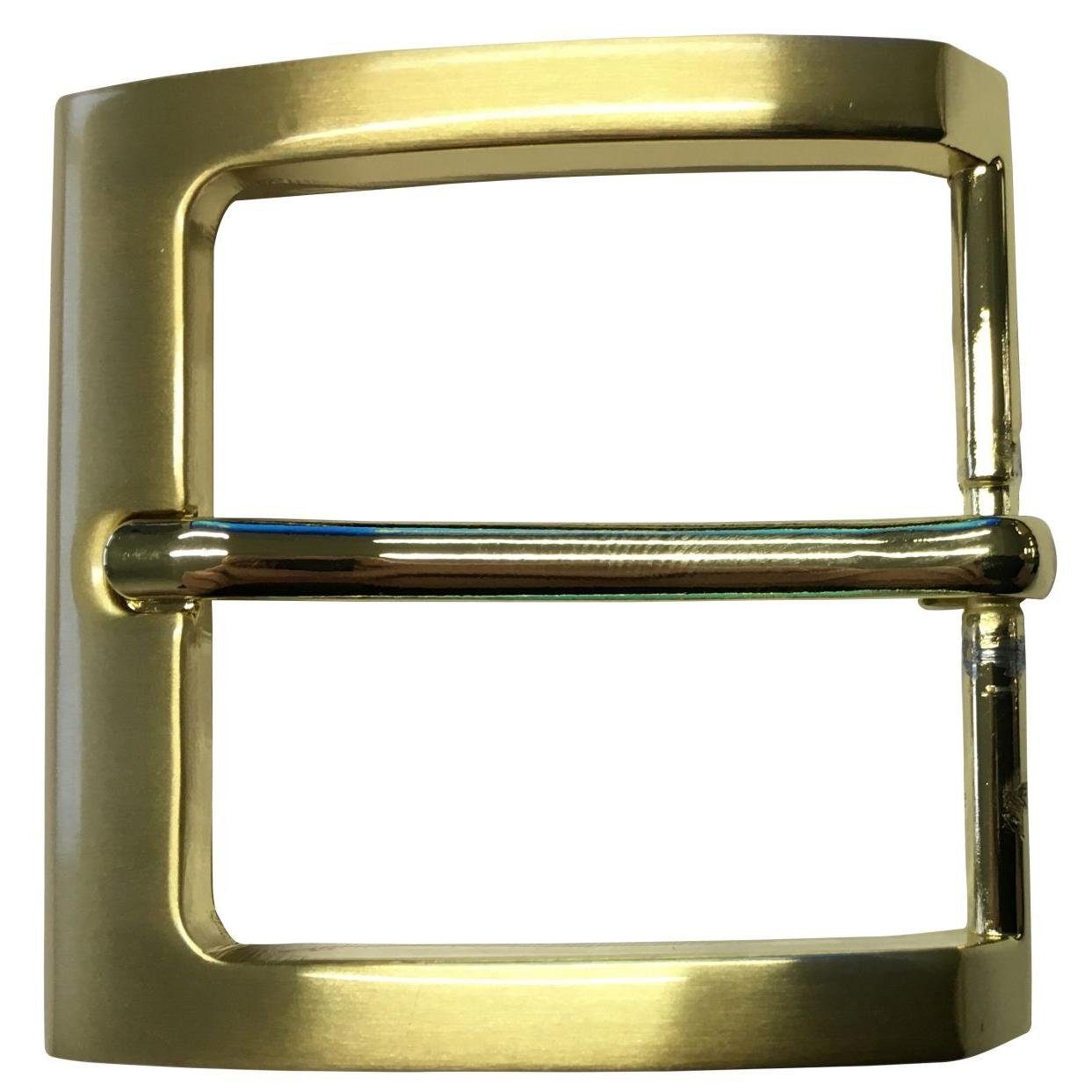 BELTINGER Gürtelschnalle Wechselschließe - 40mm 4,0 cm Matt Gold, Dorn-Schließe - Gürtel - Gürtelschließe