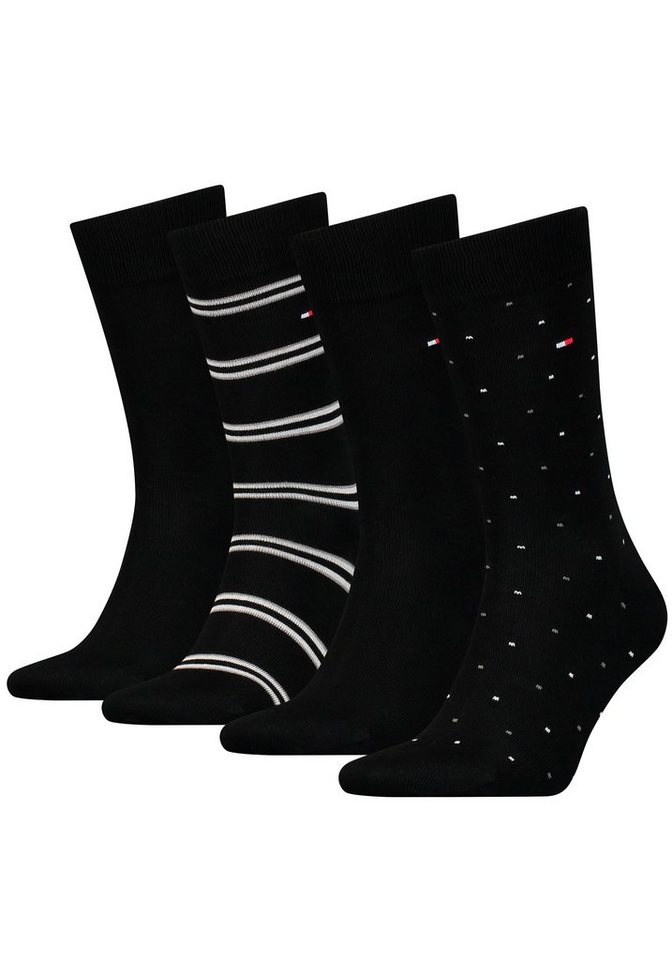 SOCK TH TIN Socken Tommy (Packung, 4-Paar) Hilfiger DOT MEN 4P STRIPE GIFTBOX