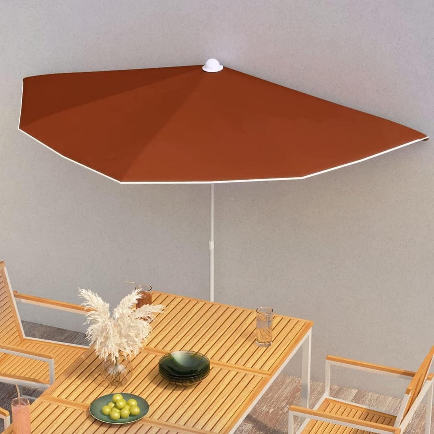 LuxusKollektion Balkonschirm Halbrund Sonnenschirm 180x90 cm rot