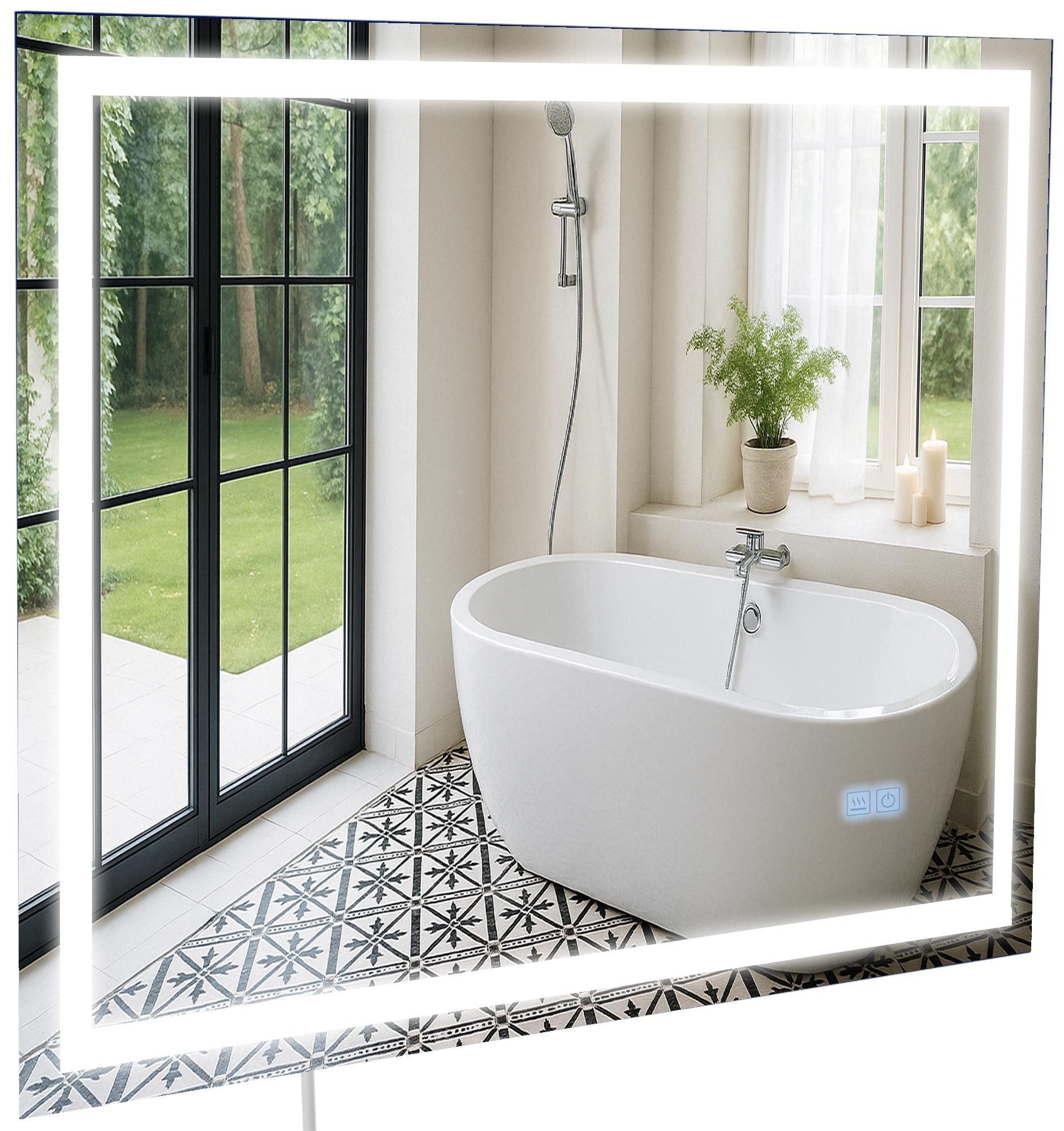CLP Wandspiegel Jaffrey (1er), Bluetooth-Lautsprecher, Anti-Fog, LED-Licht, IP44