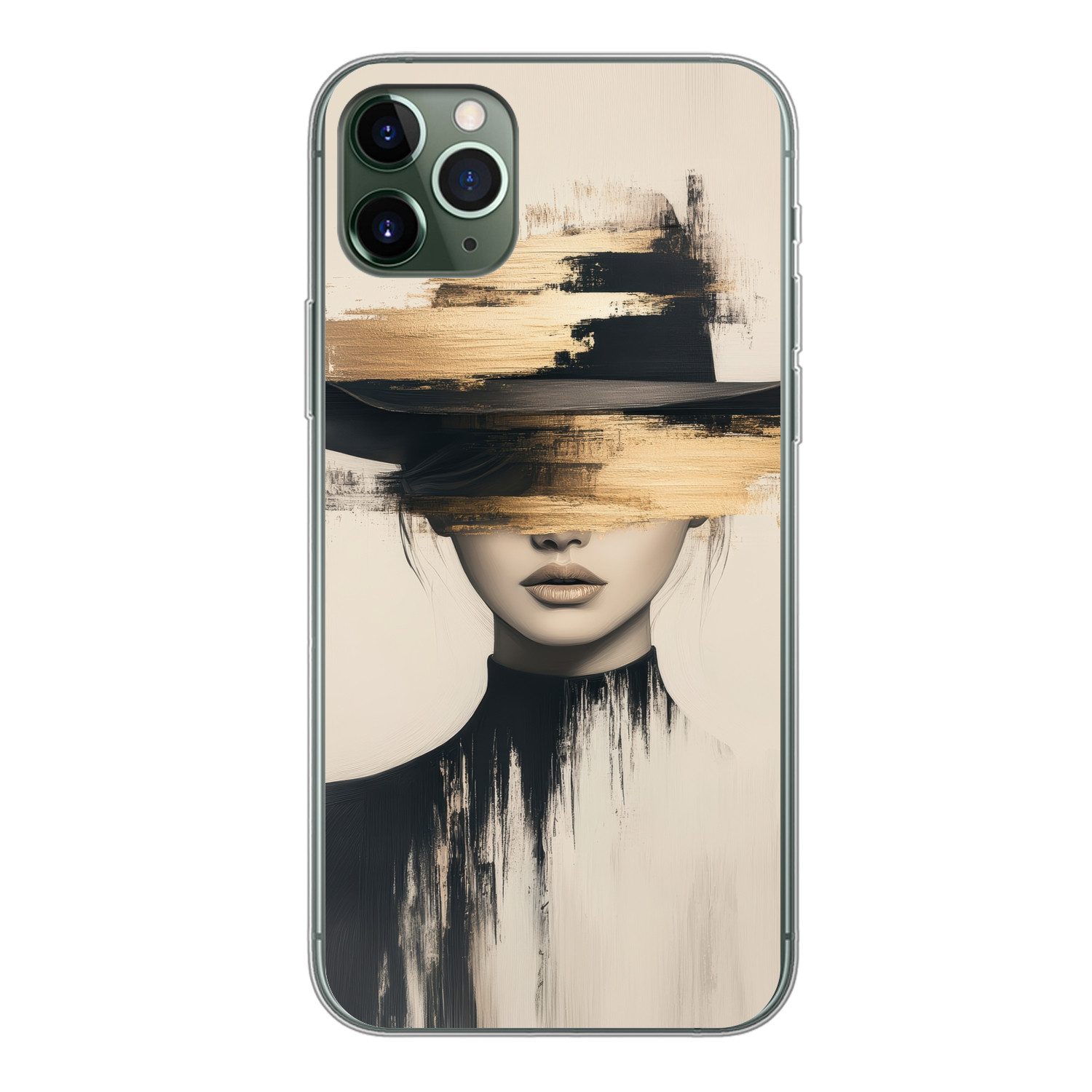MuchoWow Handyhülle für Apple iPhone 11 Pro Max Frau - Hut - Farbe, Smartphone-Bumper, Print, Handy Schutzhülle Dünn