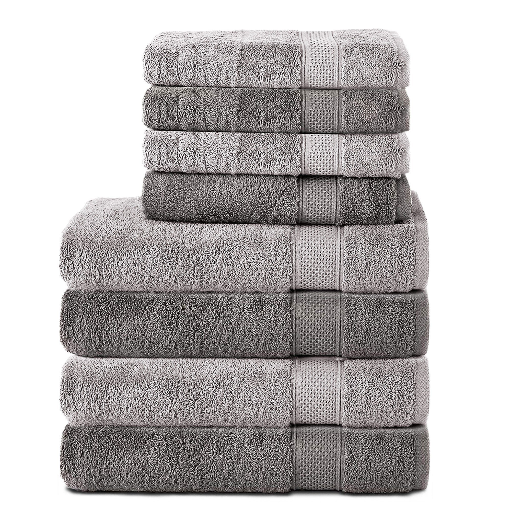 KOMFORTEC Handtuch Set 100% Baumwolle, 4 Badetücher 70x140 und 4 Handtücher 50x100 cm Frottee (Packung, 8-St), Badehandtuch & XXL Saunatuch, Weich, Towel, Groß mehr