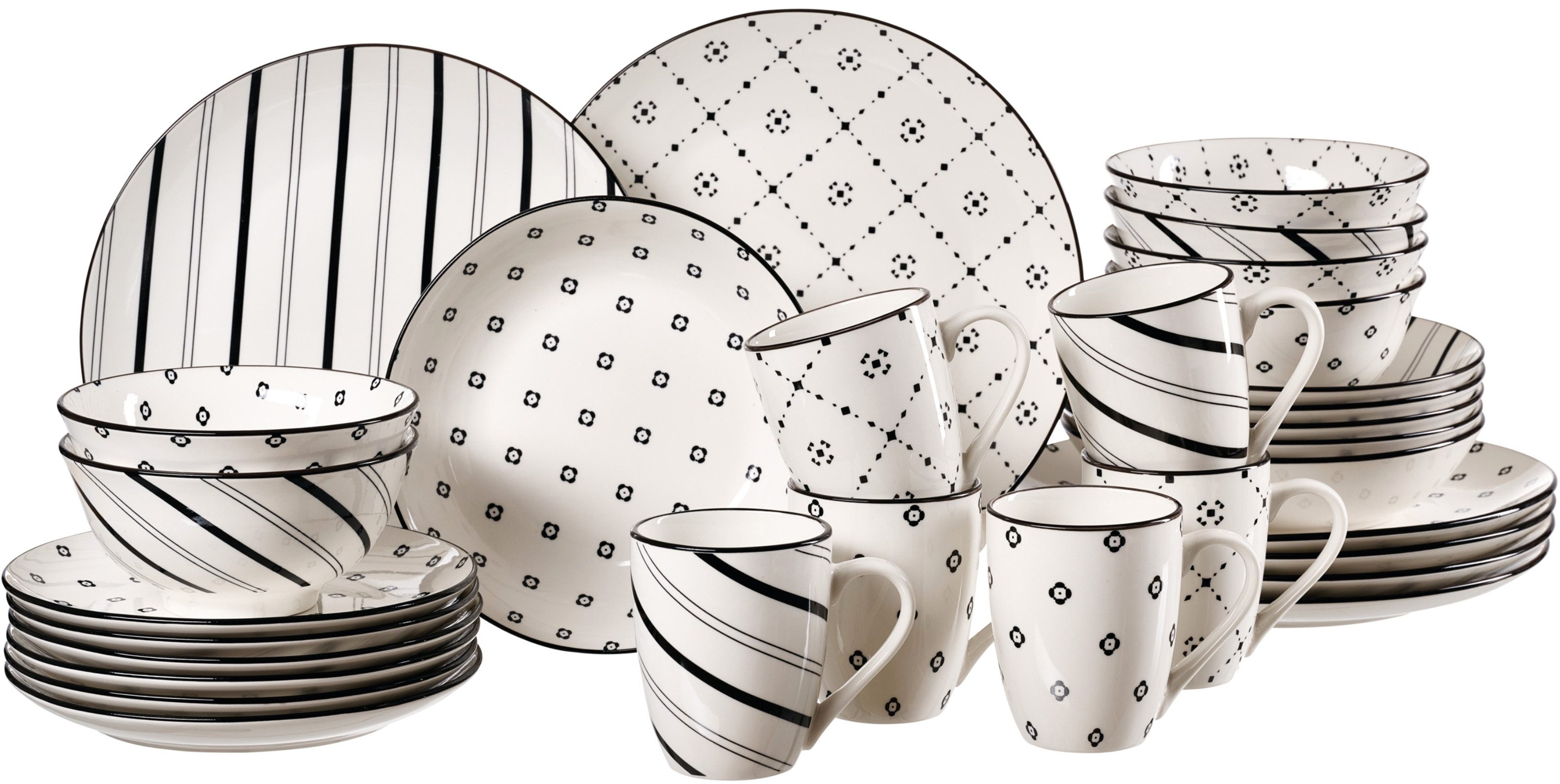 Ritzenhoff & Breker Комбинированное обслуживание Fusion (30-tlg), 6 Personen, Porzellan, aus Porzellan für 6 Personen