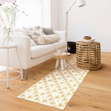 Läufer Teppich Vinyl Flur Küche Muster Vintage funktional lang modern, Bilderdepot24, Läufer - gold glatt