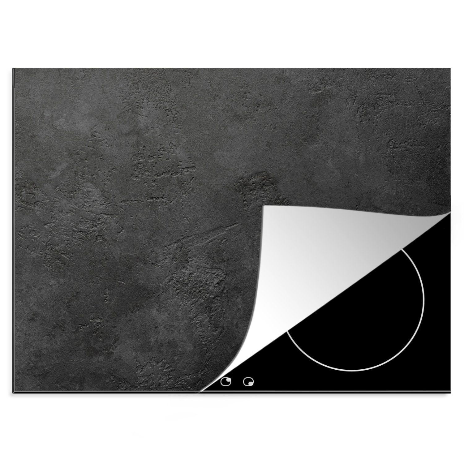 MuchoWow Herdblende-/Abdeckplatte Beton - Induktionsschutz - Struktur - Grau - Induktionsmatte, Vinyl, (1 tlg), 60x52 cm, Mobile Arbeitsfläche nutzbar, Ceranfeldabdeckung | Herdabdeckplatten