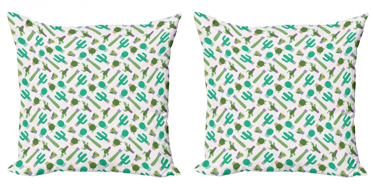Kissenbezüge Modern Accent Doppelseitiger Digitaldruck, Abakuhaus (2 Stück), Kaktus Upside down Pflanzen Cartoon
