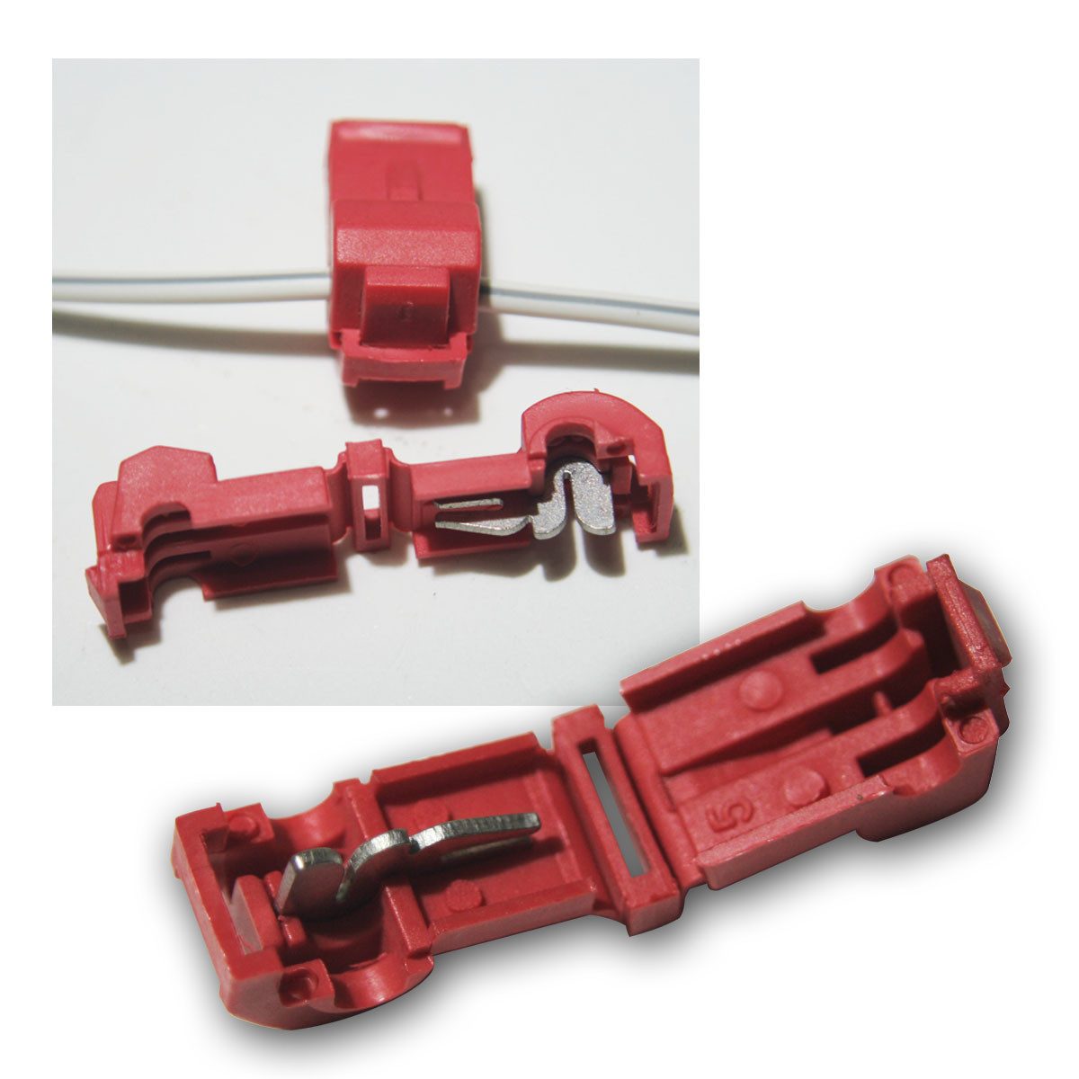 world-trading-net Kabelverbinder-Sortiment 50 Abzweigverbinder für Kabelschuhe ROT 0,5-1,5mm²