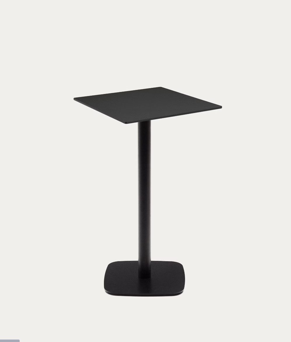 Natur24 Esstisch Outdoor- Tisch Dina 60 x 97 x 90 cm Stahl Phenolplatte schwarz Outdoor