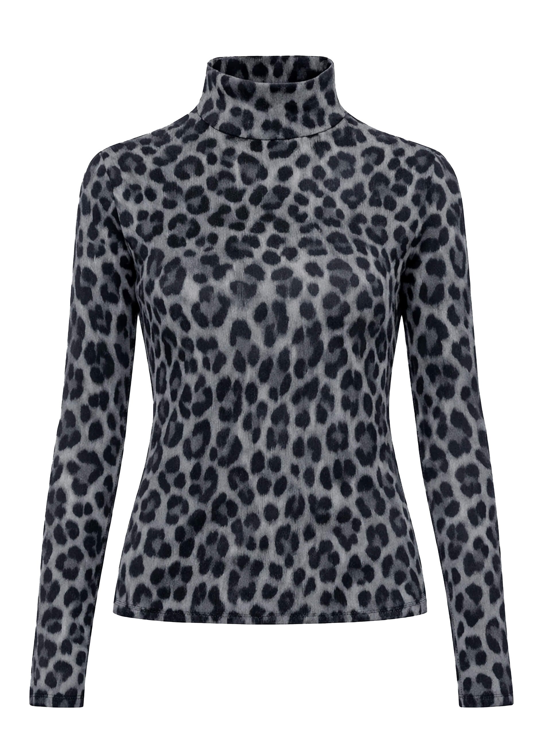 SASSYCLASSY Langarmshirt Langarmshirt im Leo-Print für Damen Figurbetontes günstig online kaufen