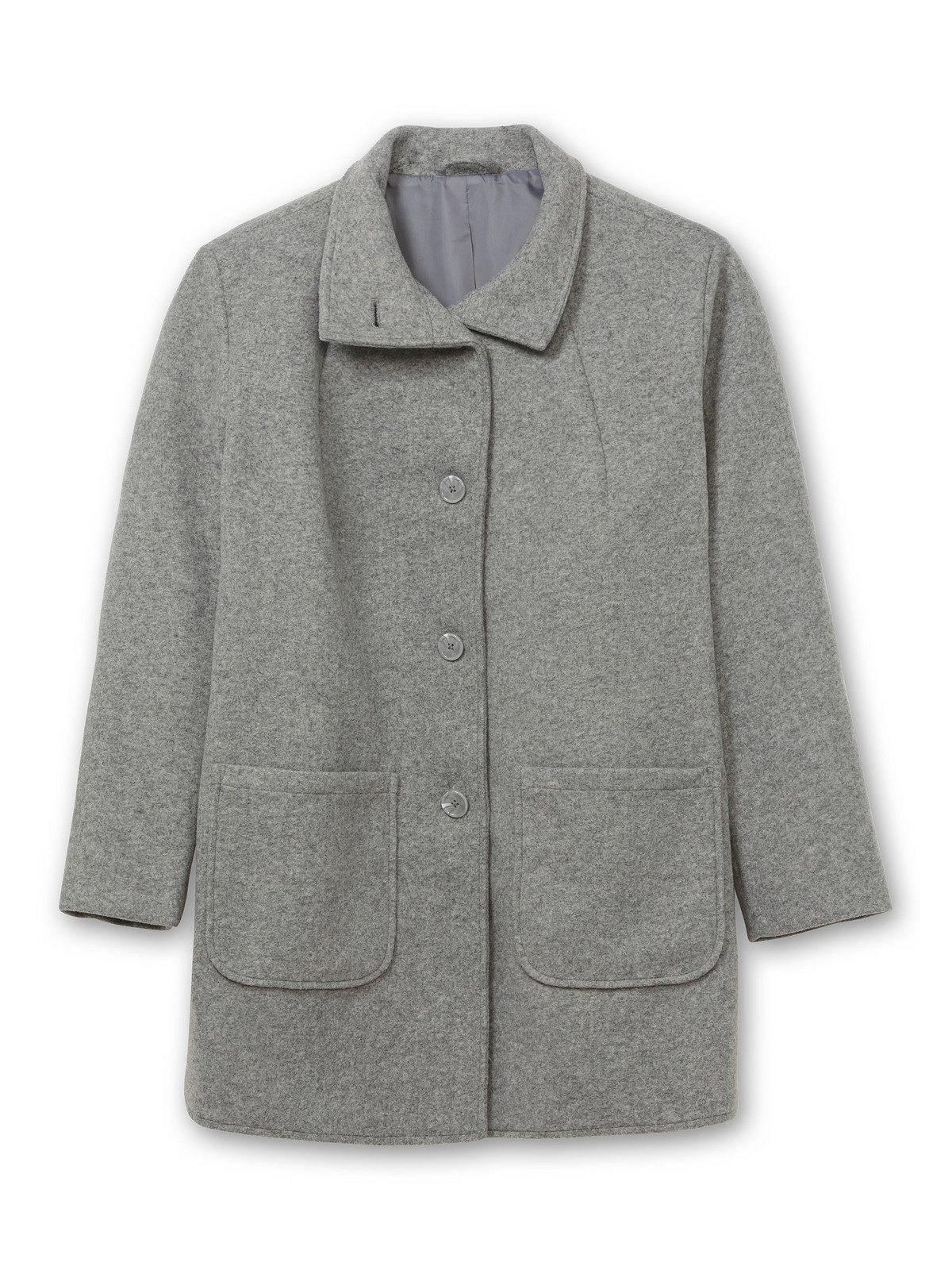 Sheego Langjacke Große Größen in Woll-Optik, mit abgerundeten Seitenschlitzen