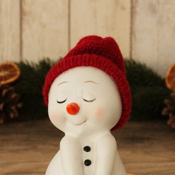 matches21 HOME & HOBBY Dekofigur Schneemann Figuren 4er rote Mützen 11cm (4 St)