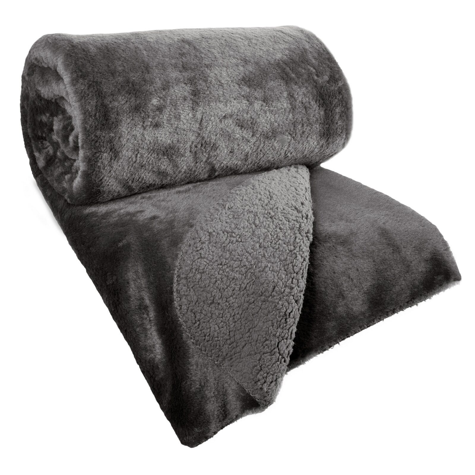 Eurofirany Tagesdecke Fellbettüberwurf NINA, Felloptik, eleganter Überwurf für Bett & Sofa beidseitig, kuschelweich – Bild 5 von 5