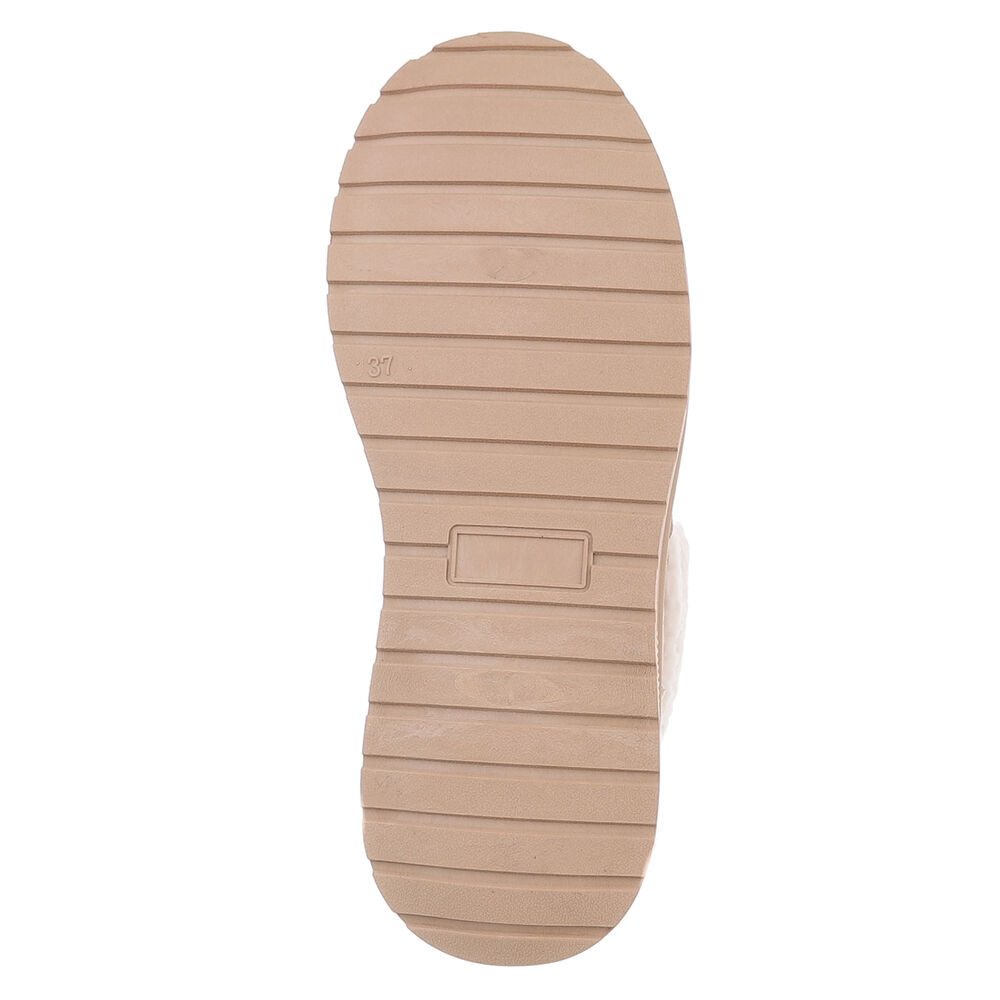 Ital-Design Modische Plateau-Stiefel mit Schnürung für Damen Snowboots (90458050) Keilabsatz/Wedge Stiefeletten in Hellbraun