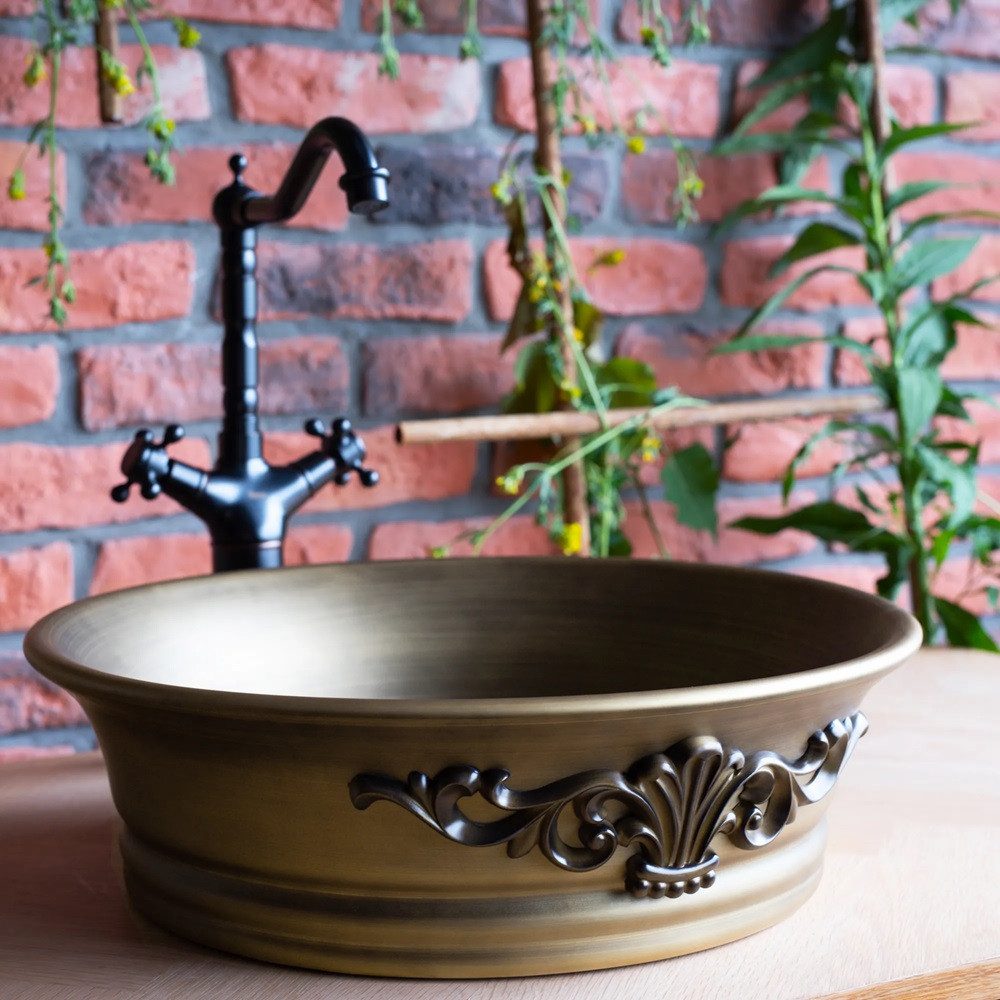 wohnwerk.idee Aufsatzwaschbecken Waschbecken Retro Vintage Antik günstig online kaufen