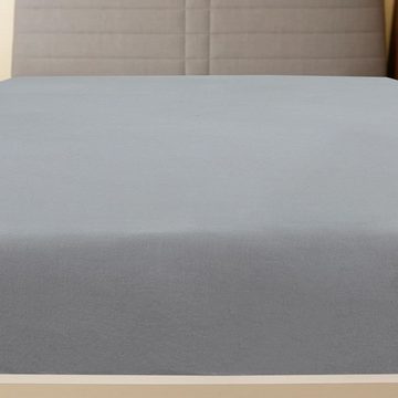 Bettlaken Spannbettlaken Jersey Grau 140x200 cm Baumwolle, vidaXL