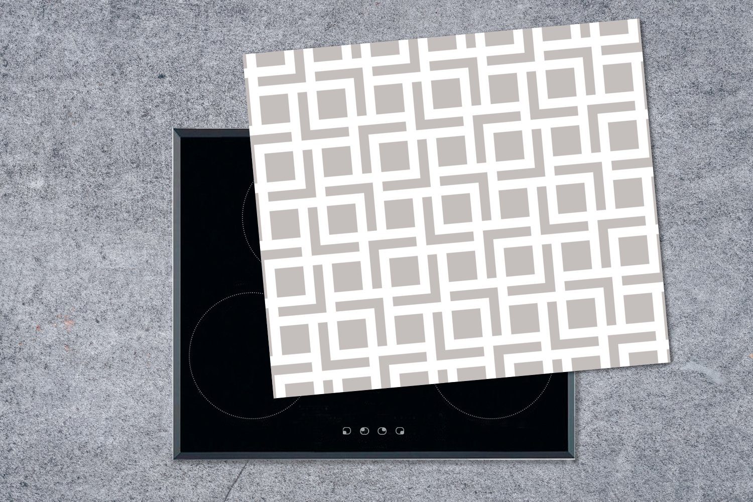 Induktionskochfeld Muster, (1 Küchen 58x51 MuchoWow Dekoration für Vinyl, Herdblende-/Abdeckplatte - Linie - tlg), cm, Gestaltung Induktionsherd,