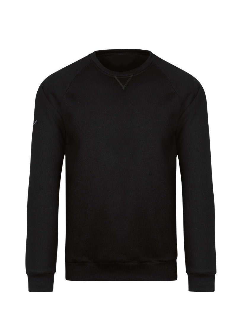 Trigema Sweatshirt TRIGEMA Innenseite mit Sweatshirt schwarz angerauter